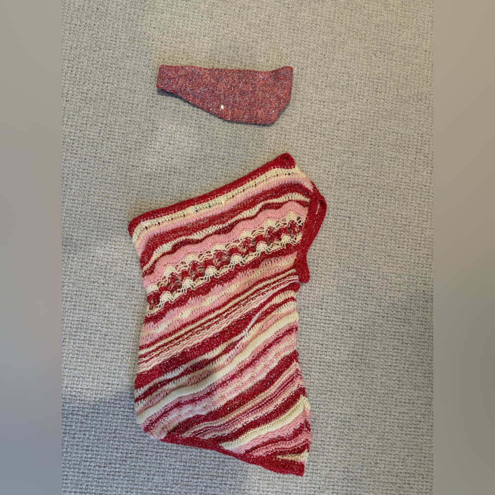 Asta Resort Striped Knit Tank Top with Matching Headband